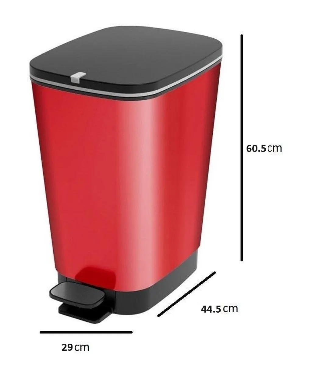 Curver Chic 45L Pedal Bin  - Red