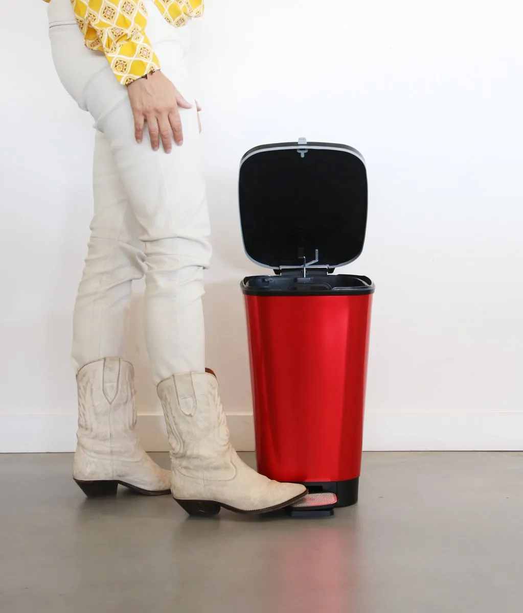 Curver Chic 45L Pedal Bin  - Red