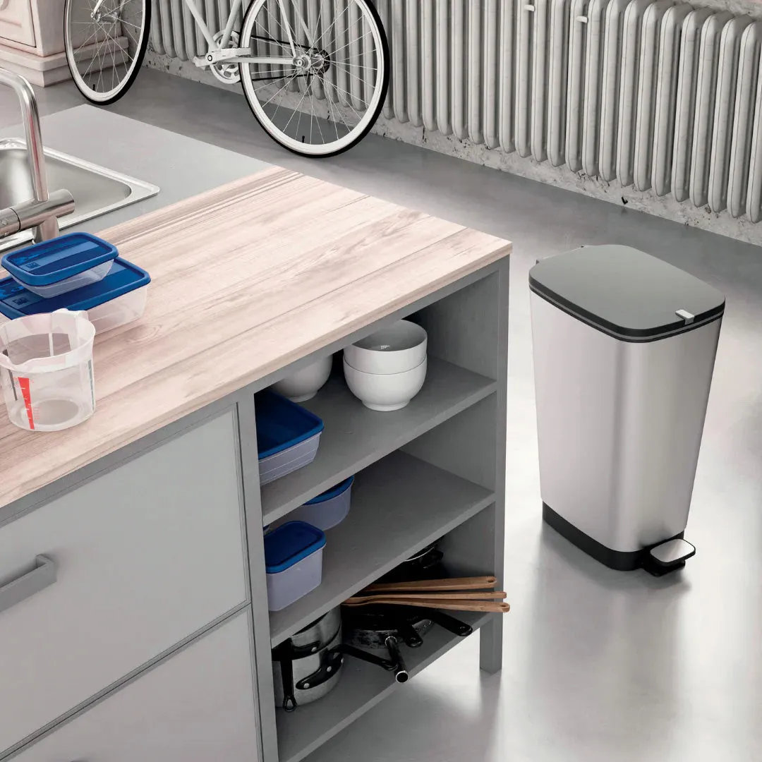 Curver Chic 45L Pedal Bin  - Steel Look