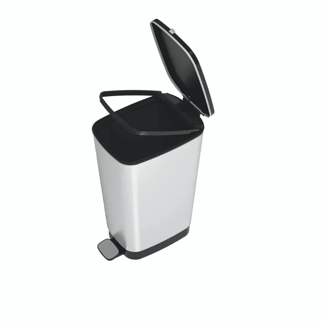 Curver Chic 45L Pedal Bin  - Steel Look