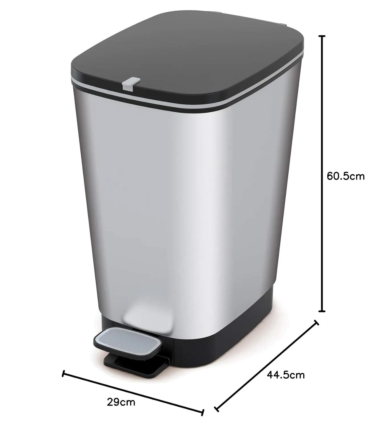 Curver Chic 45L Pedal Bin  - Steel Look