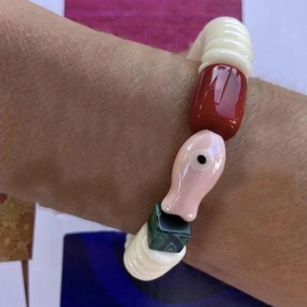 Cute Ceramic Fish Bracelet Fashionable Colorful Ceramic Beaded Jewelry Bohemian Accessories
