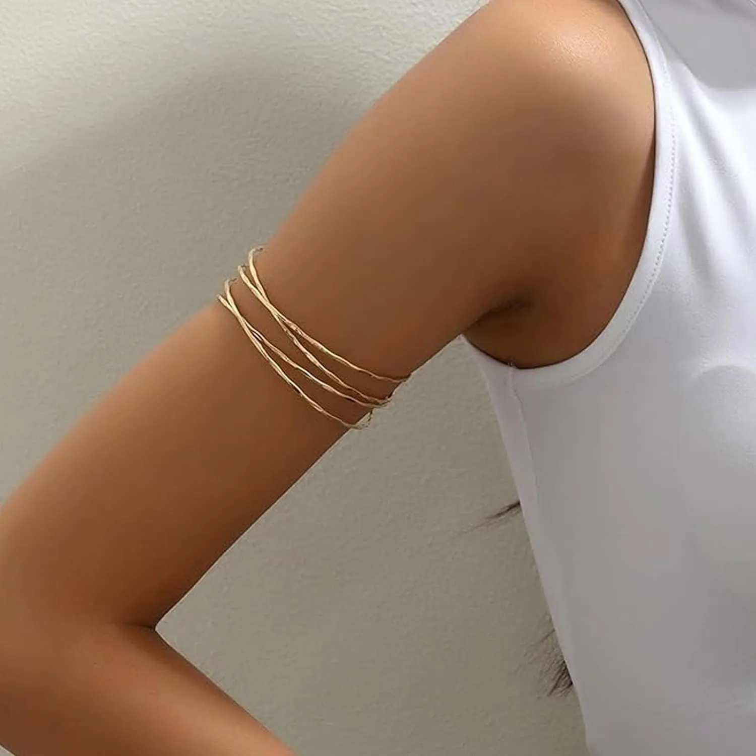 Dcfywl731 Arm Cuff for Women Upper Arm Cuff Jewelry Gold Cuff Bangles Bracelet Summer Beach Essentials 2025