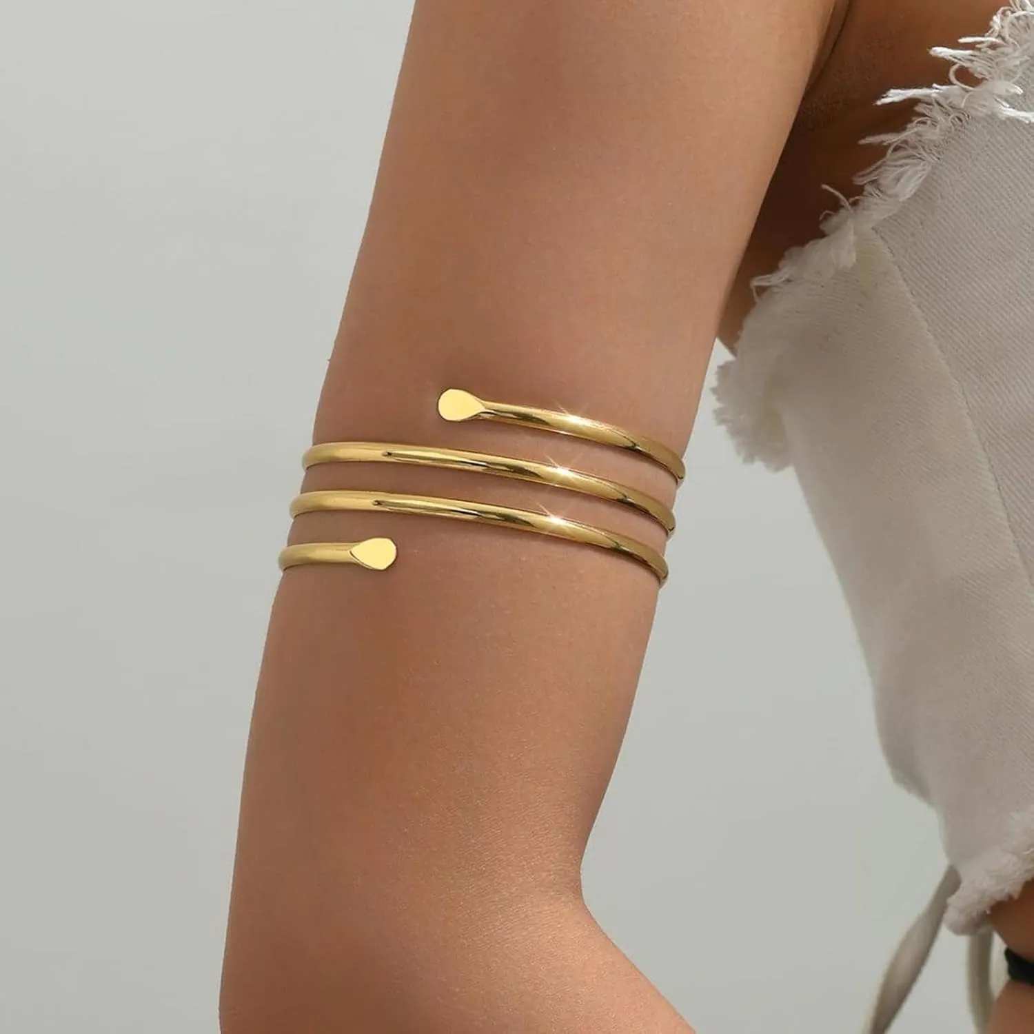 Dcfywl731 Arm Cuff for Women Upper Arm Cuff Jewelry Gold Cuff Bangles Bracelet Summer Beach Essentials 2025