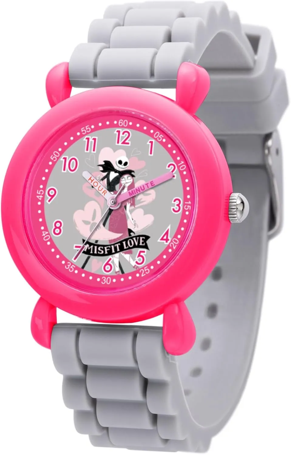 Disney Valentines Kids' Plastic Time Teacher Analog Quartz Silicone Strap Watch