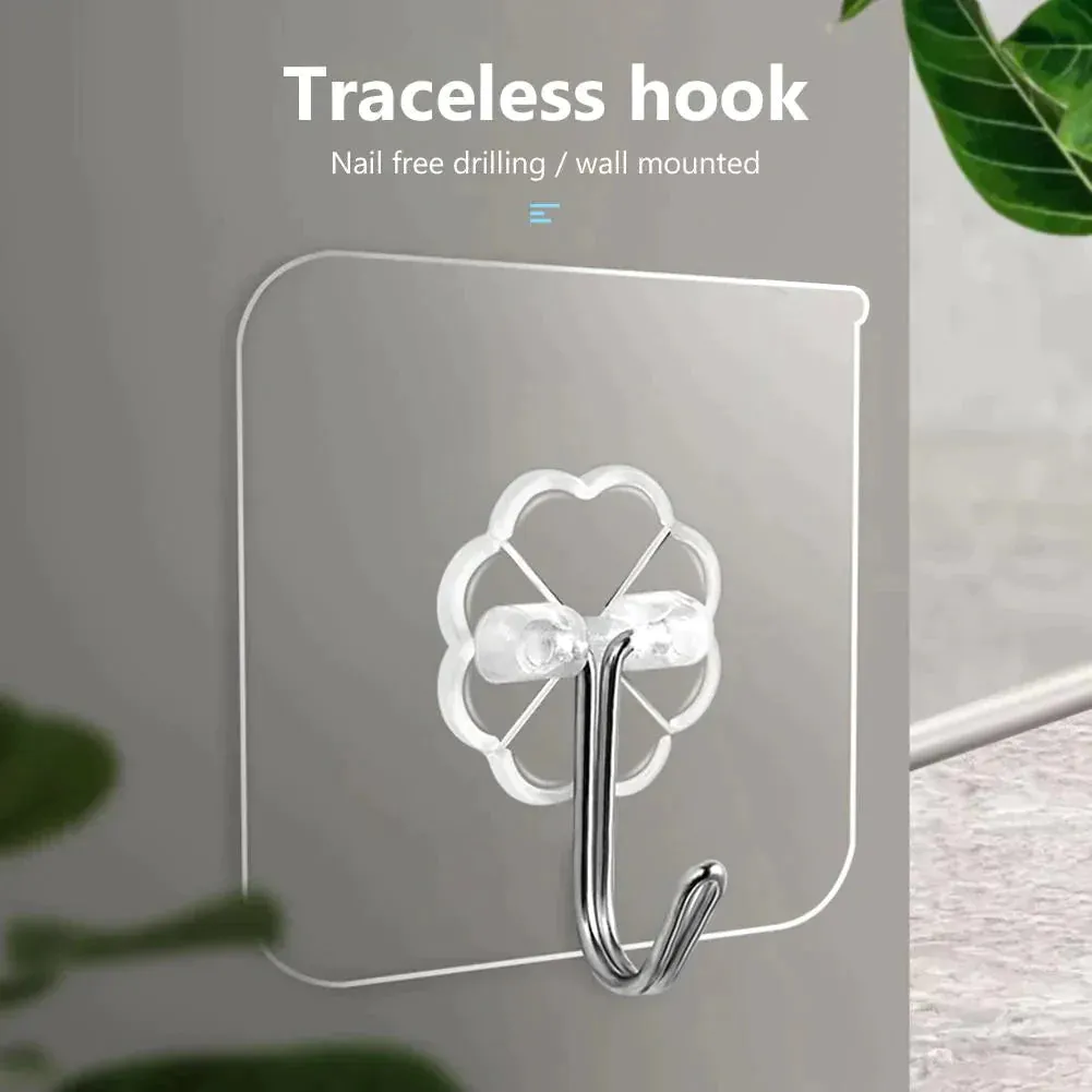 Door Wall Transparent Strong Hangers Hooks ( 4pcs )
