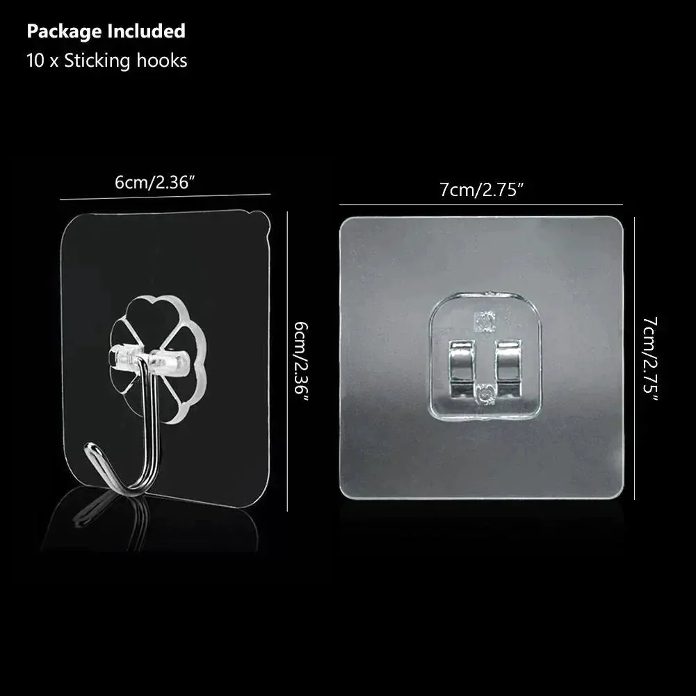 Door Wall Transparent Strong Hangers Hooks ( 4pcs )