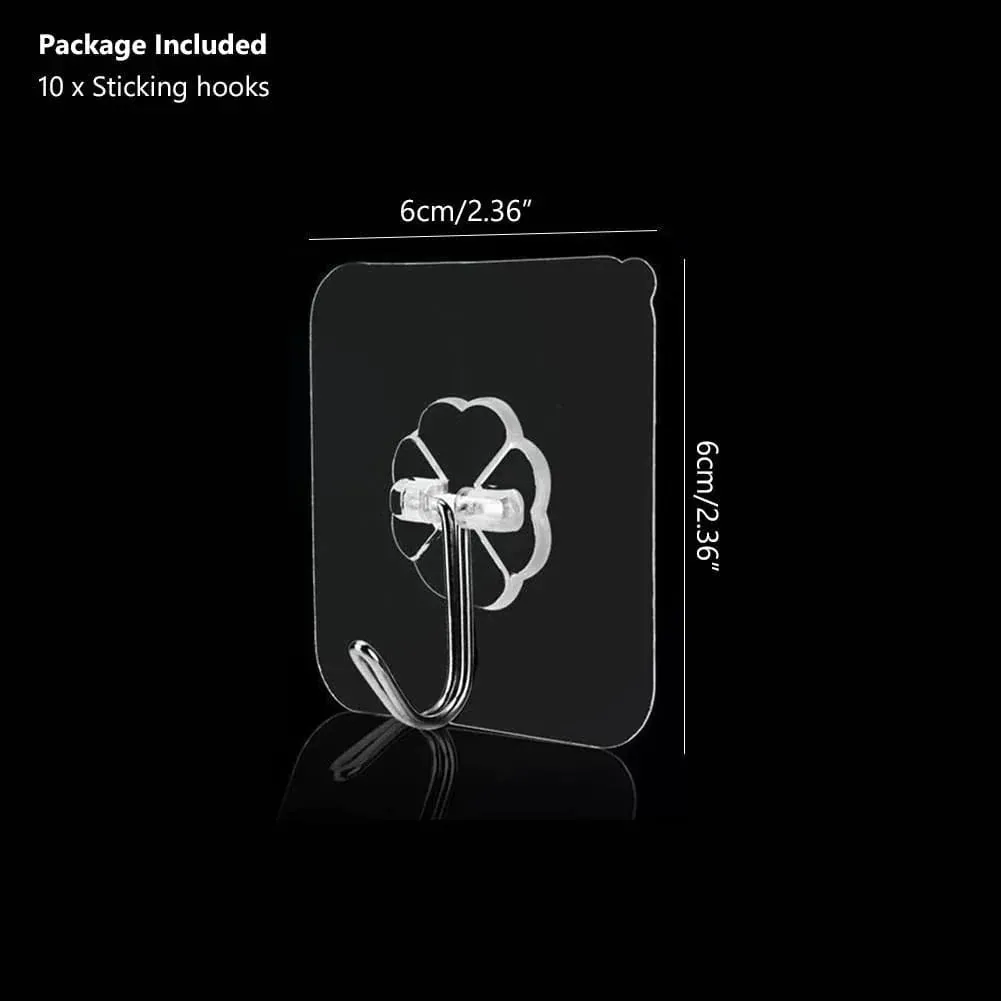 Door Wall Transparent Strong Hangers Hooks ( 4pcs )