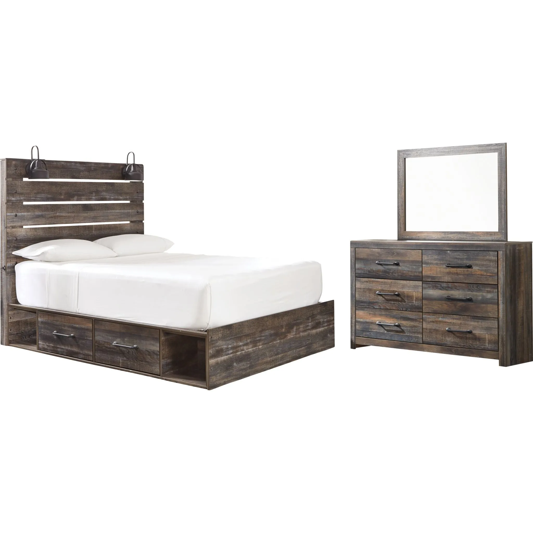 Drystan 5 Piece Panel Bed with 2 Drawer Storage Bedroom
