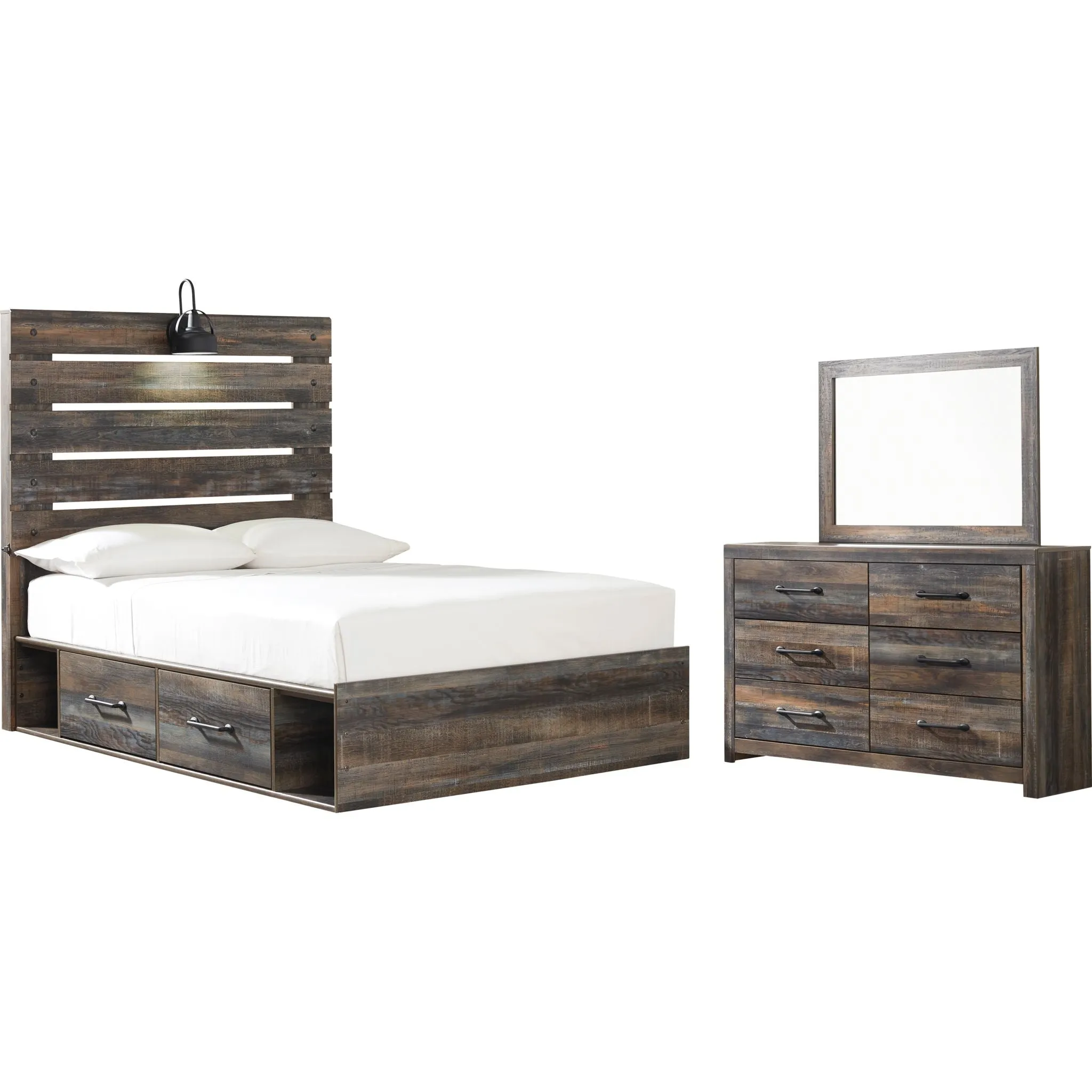 Drystan 5 Piece Panel Bed with 2 Drawer Storage Bedroom