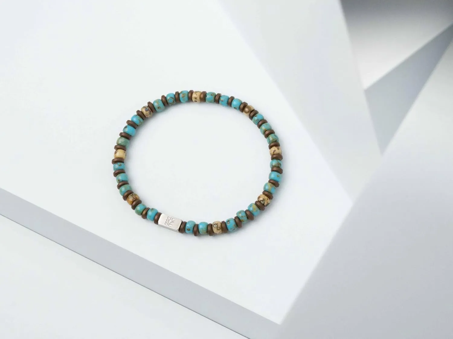 Elerizon Azure Picasso Glazed 4MM Seed Bead Bracelet - Stretchy Bohemian Jewelry for Women, Elastic Beaded Friendship Bracelet