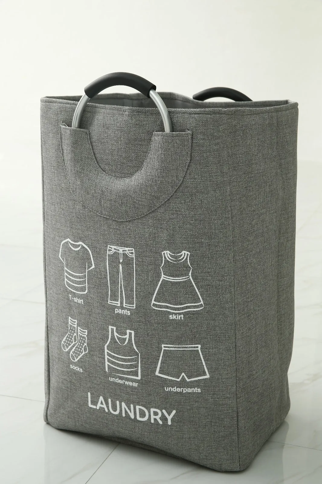 Eva Laundry Basket-Grey(LAUNDRY)