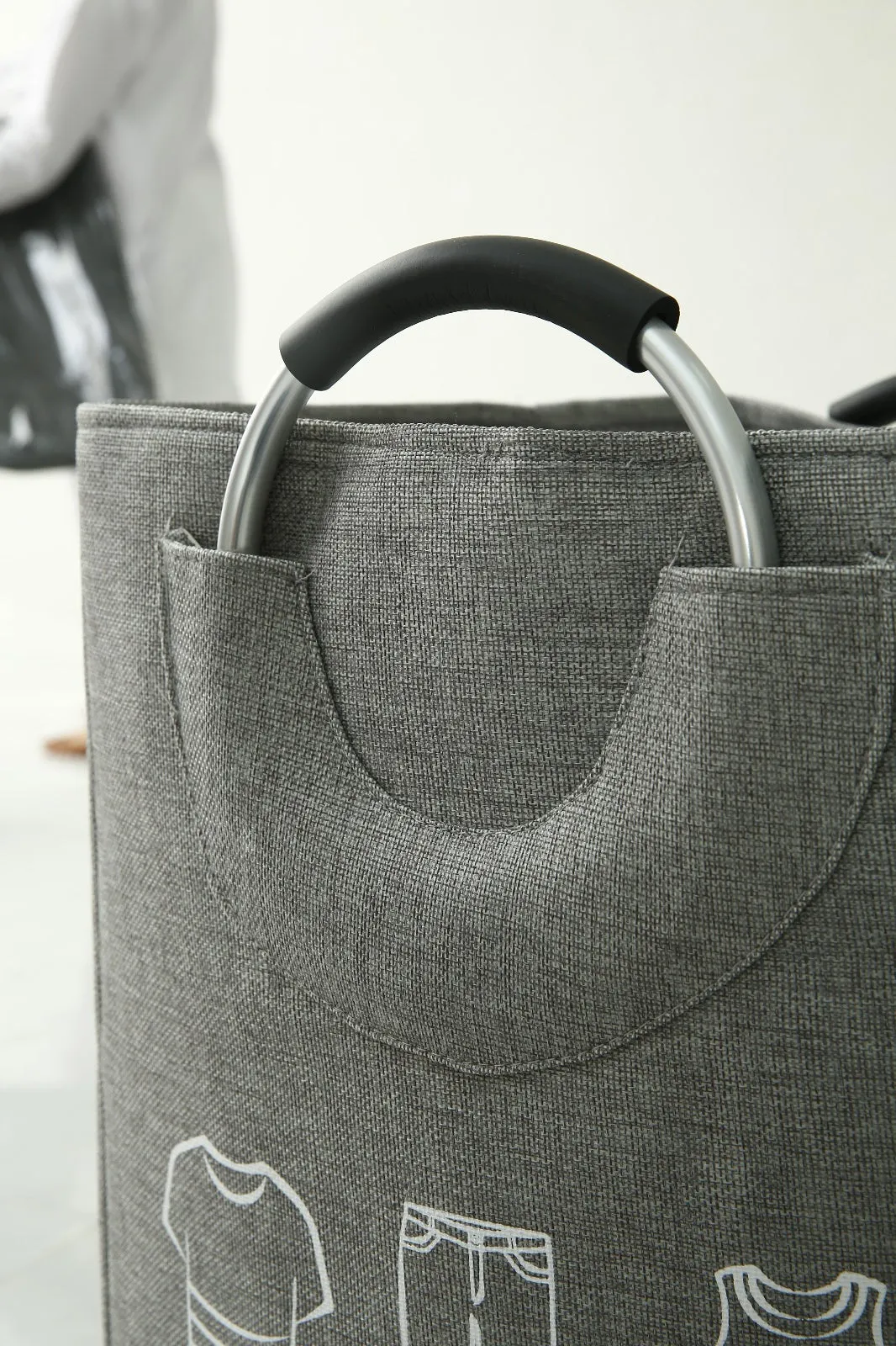 Eva Laundry Basket-Grey(LAUNDRY)