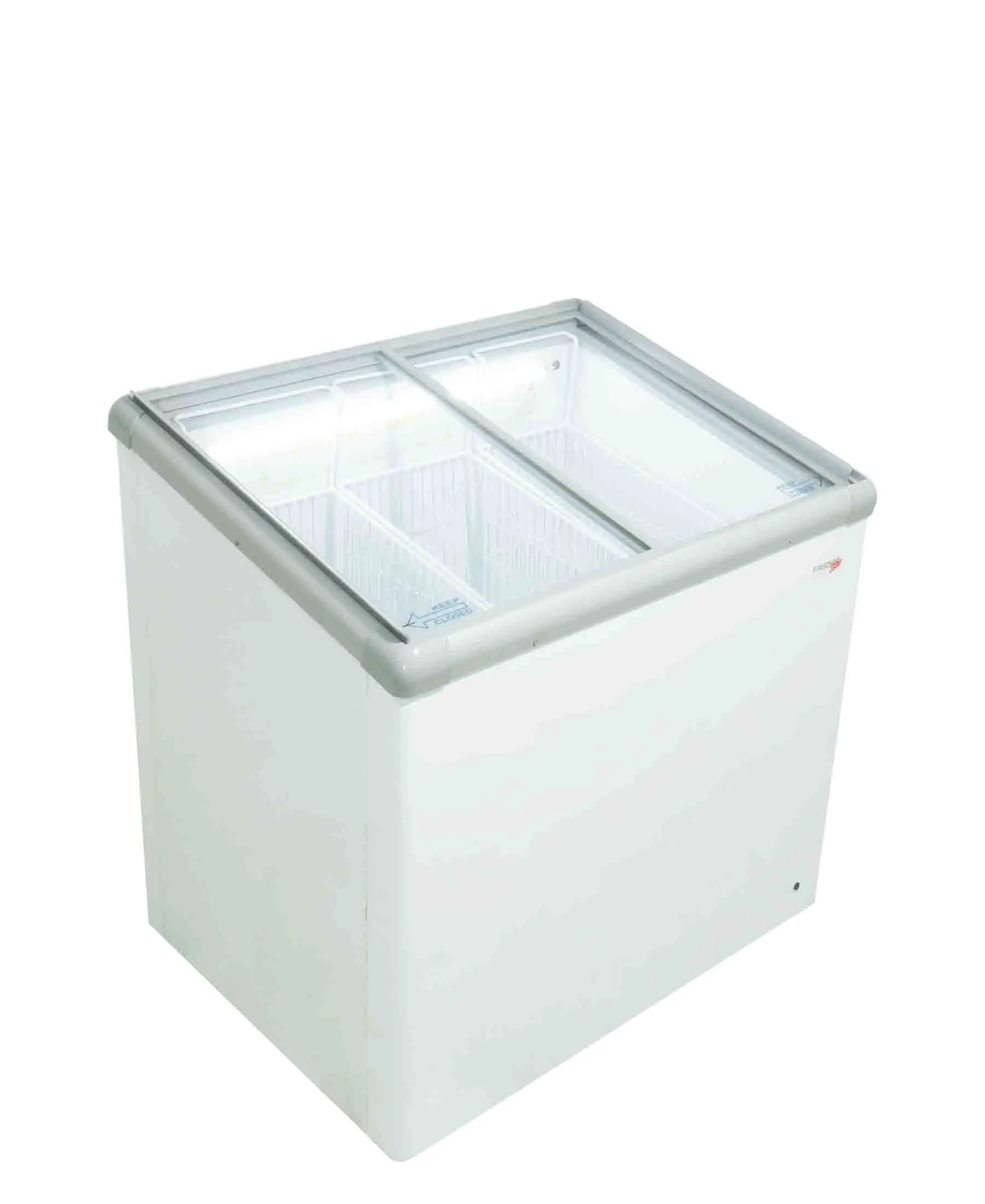 Fridge Star Glass Top Ice Cream Freezer - White