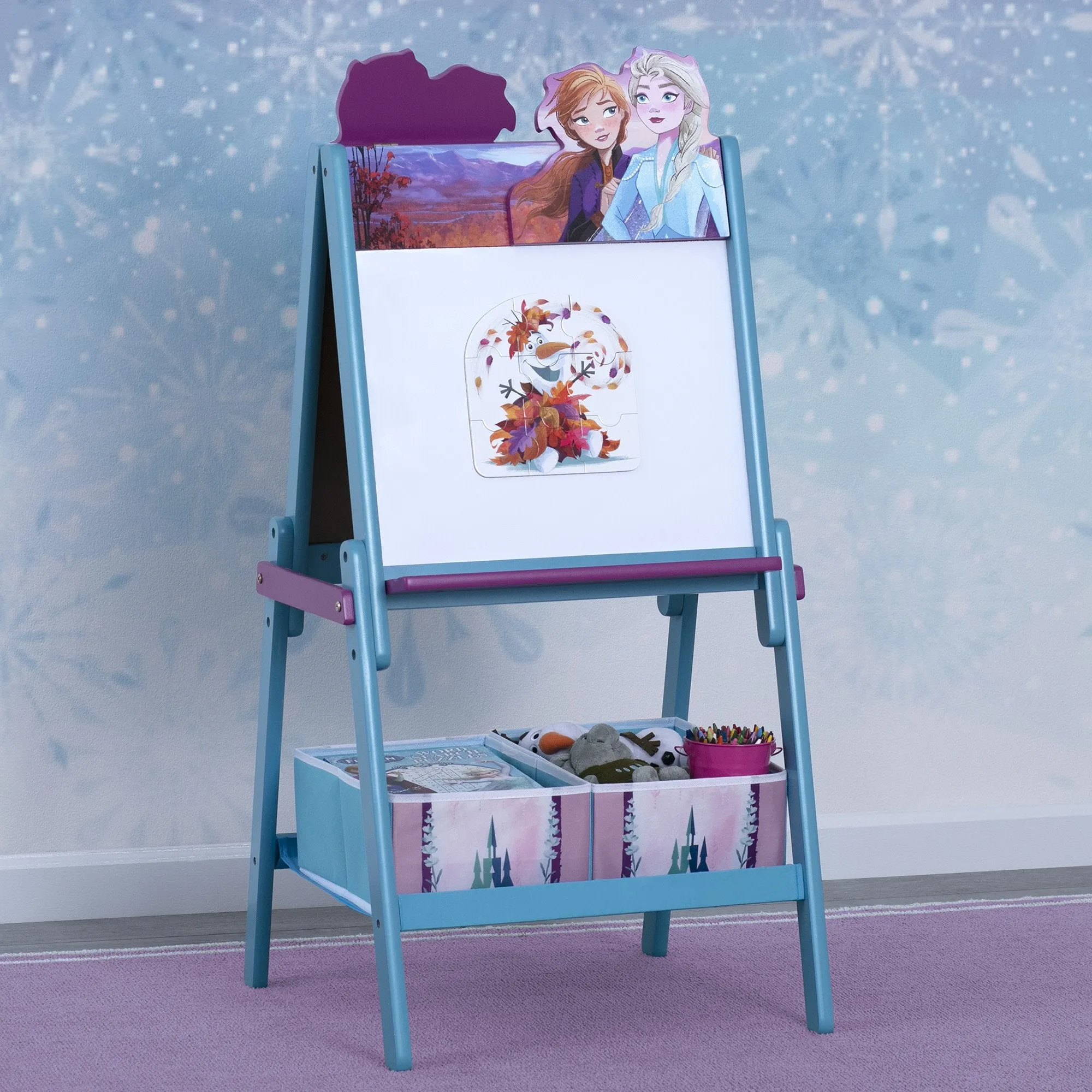 Frozen II Wooden Double-Sided Activity Easel with Storage