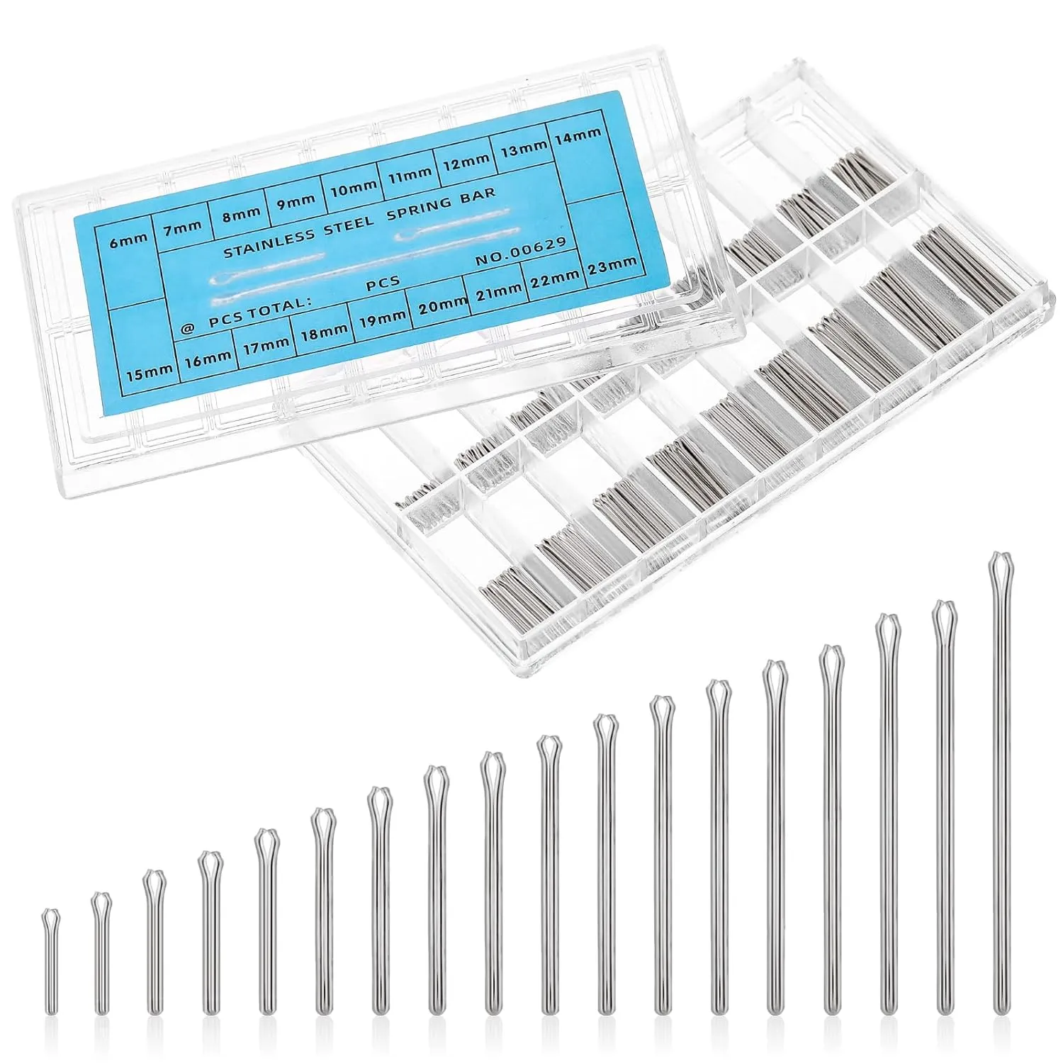 Giantree 360Pcs 6-23MM/0.24-0.91IN Watch Band Link Cotter Pin Assortment, Watch Pins, Stainless Steel Watch Bracelet Pin, Watch Band Pins for Watch Band Repair Kit Dia. 0.9MM/0.04IN