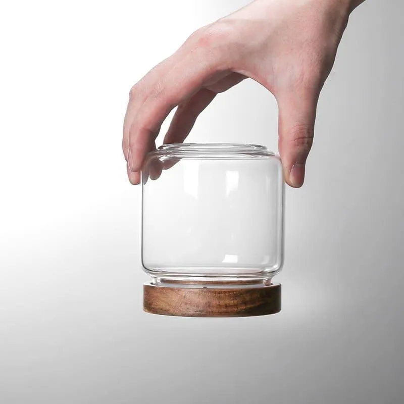 Glass Syorage Jar with Wooden Lid