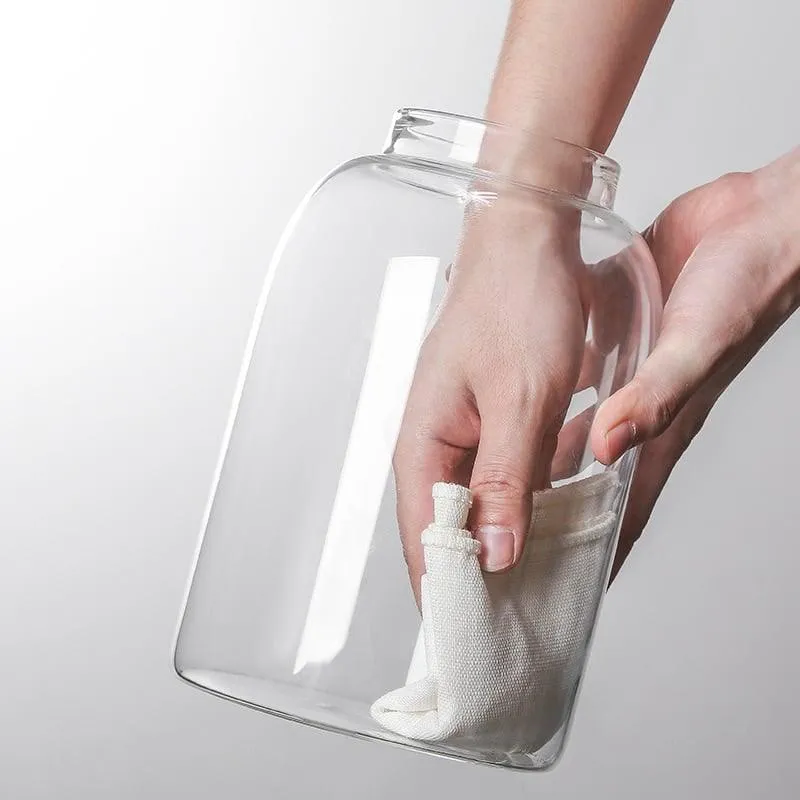 Glass Syorage Jar with Wooden Lid