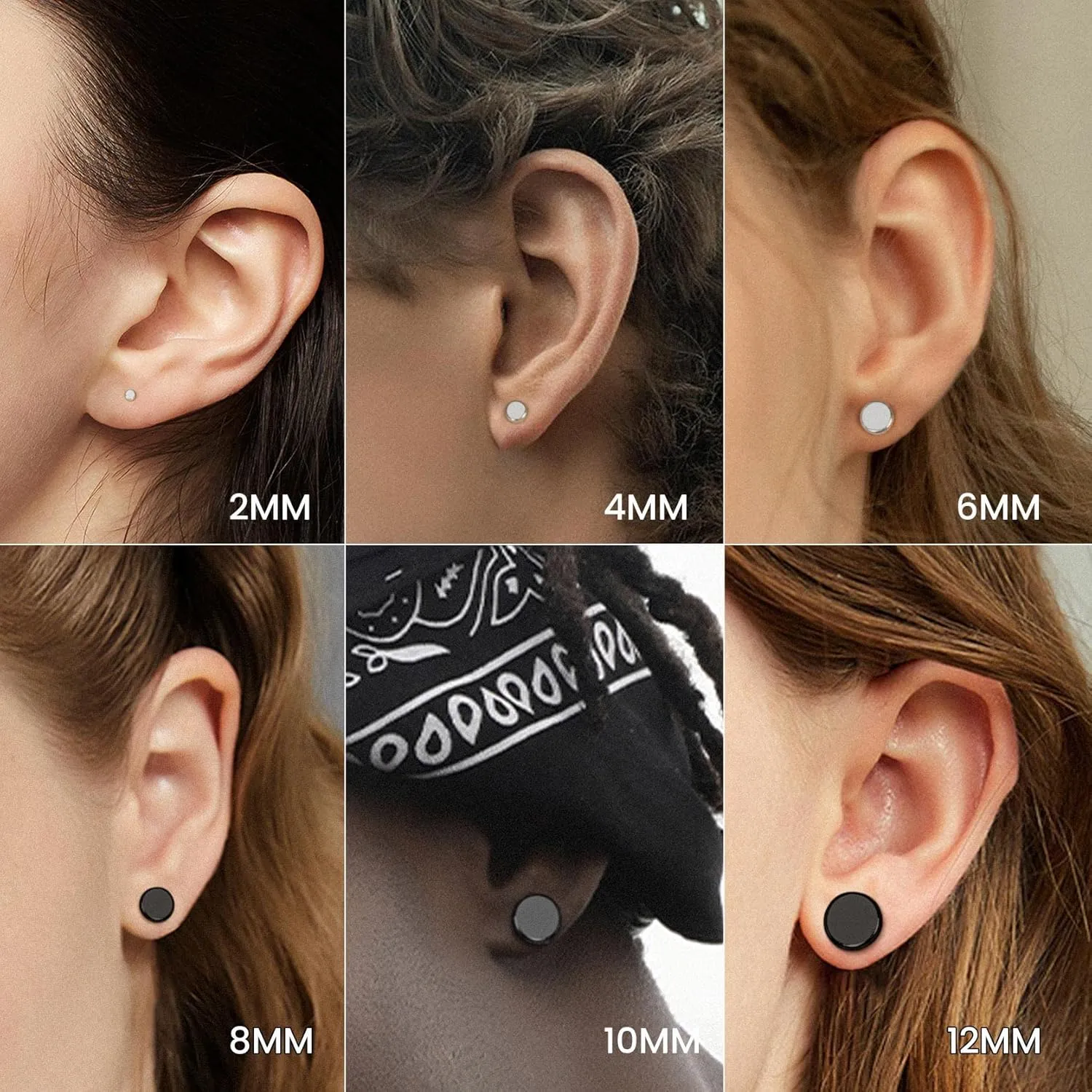 GoldChic Jewelry Earrings Sets for Men, Womens Stainless Steel Earrings Pack 3-12Pairs, Classic Design Bar/Hexagon/Geometric/Round Stud Earring Punk Ear Piercing Studs