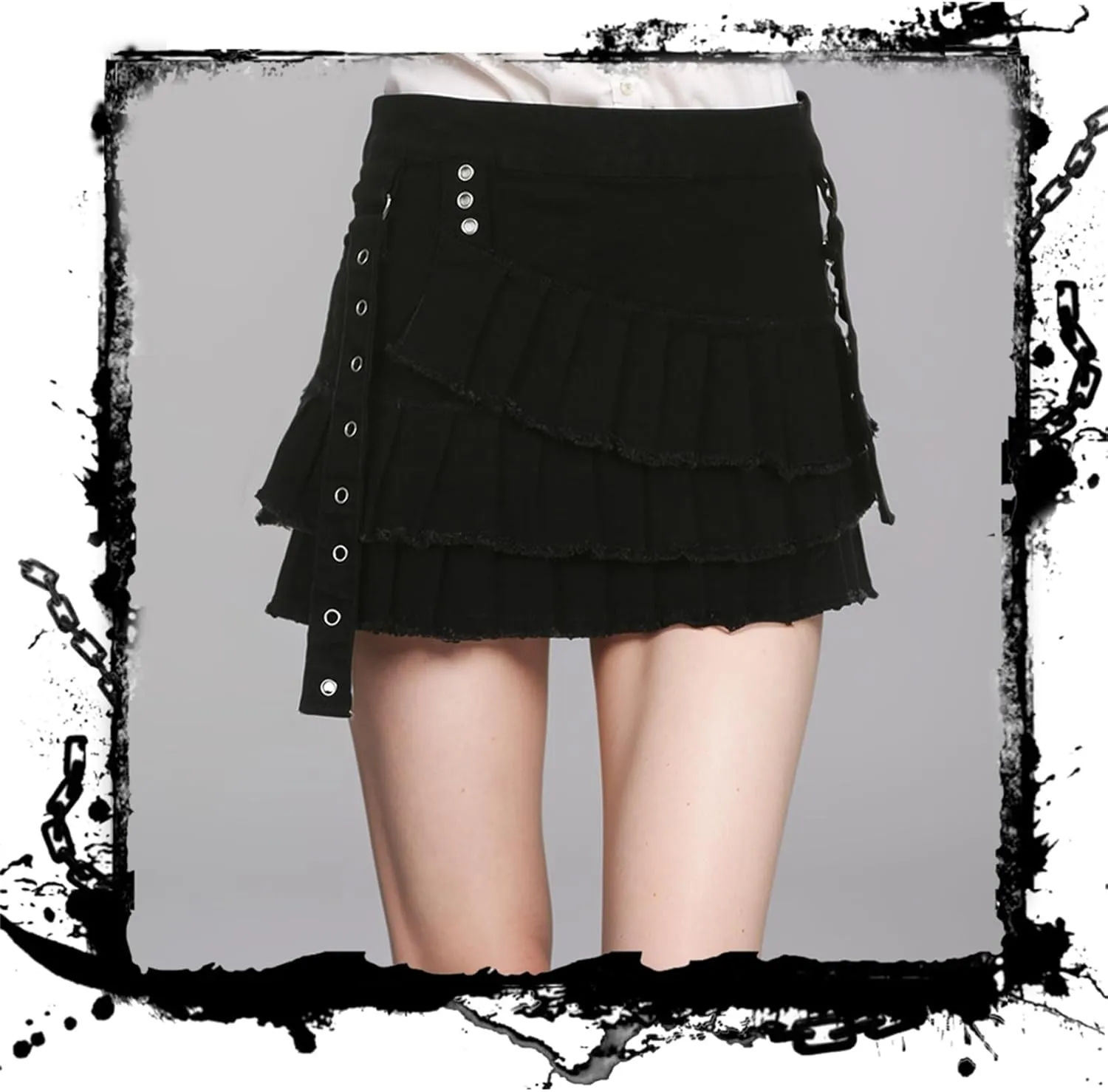 Goth Skirts for Women Punk Grunge Rave Emo Y2k Vintage Halloween
