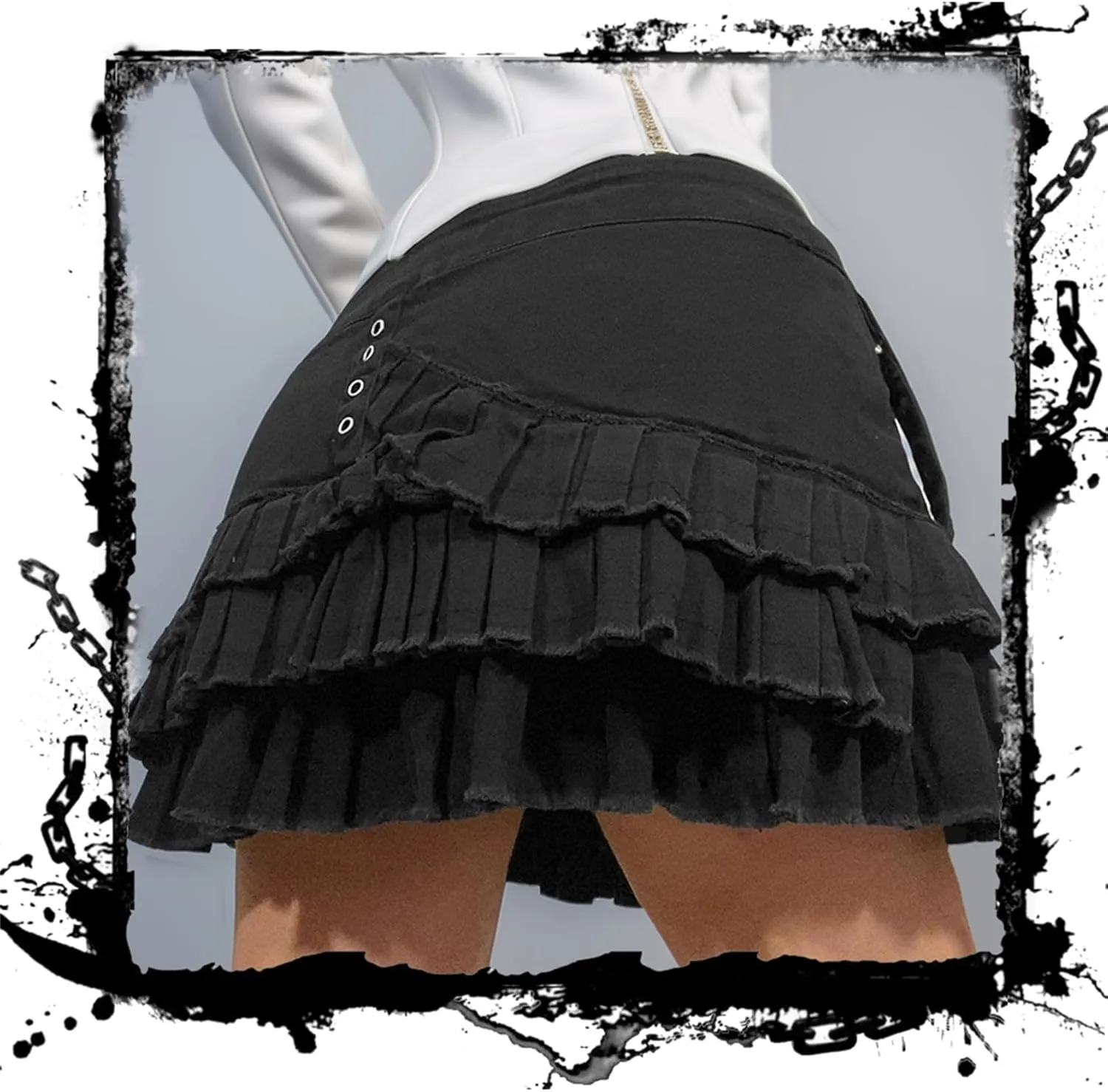 Goth Skirts for Women Punk Grunge Rave Emo Y2k Vintage Halloween