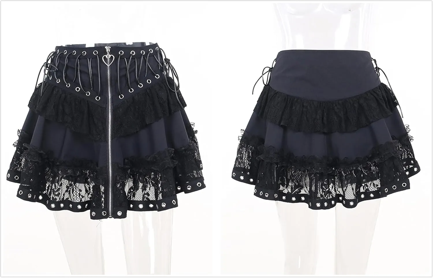 Goth Skirts for Women Punk Grunge Rave Emo Y2k Vintage Halloween