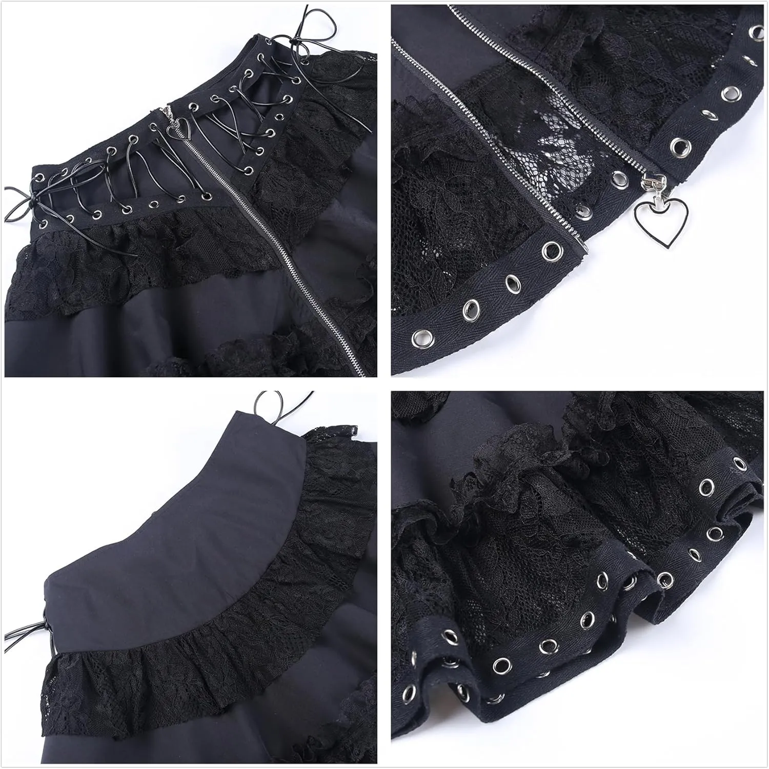 Goth Skirts for Women Punk Grunge Rave Emo Y2k Vintage Halloween