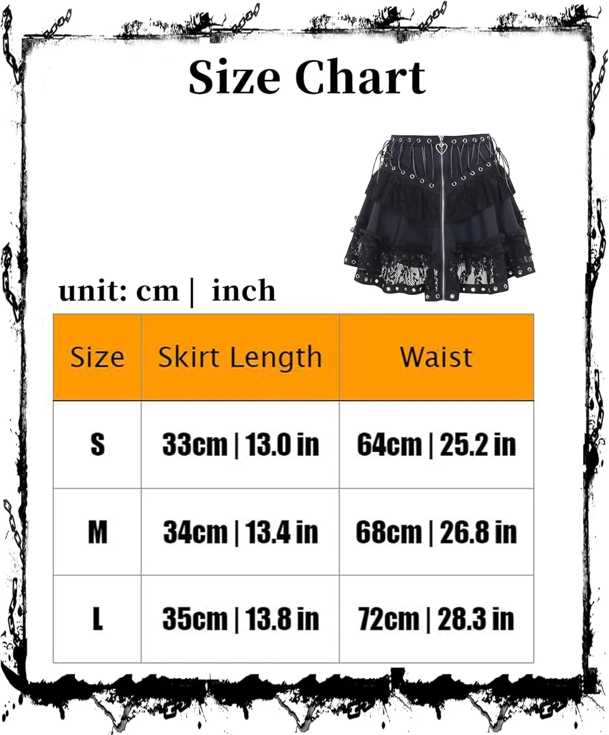 Goth Skirts for Women Punk Grunge Rave Emo Y2k Vintage Halloween