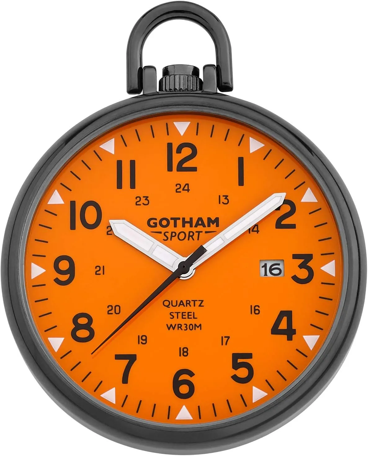 Gotham Men's Sport Series Gunmetal Stainless Steel Analog Quartz Date Pocket Watch # GWC14109BO
