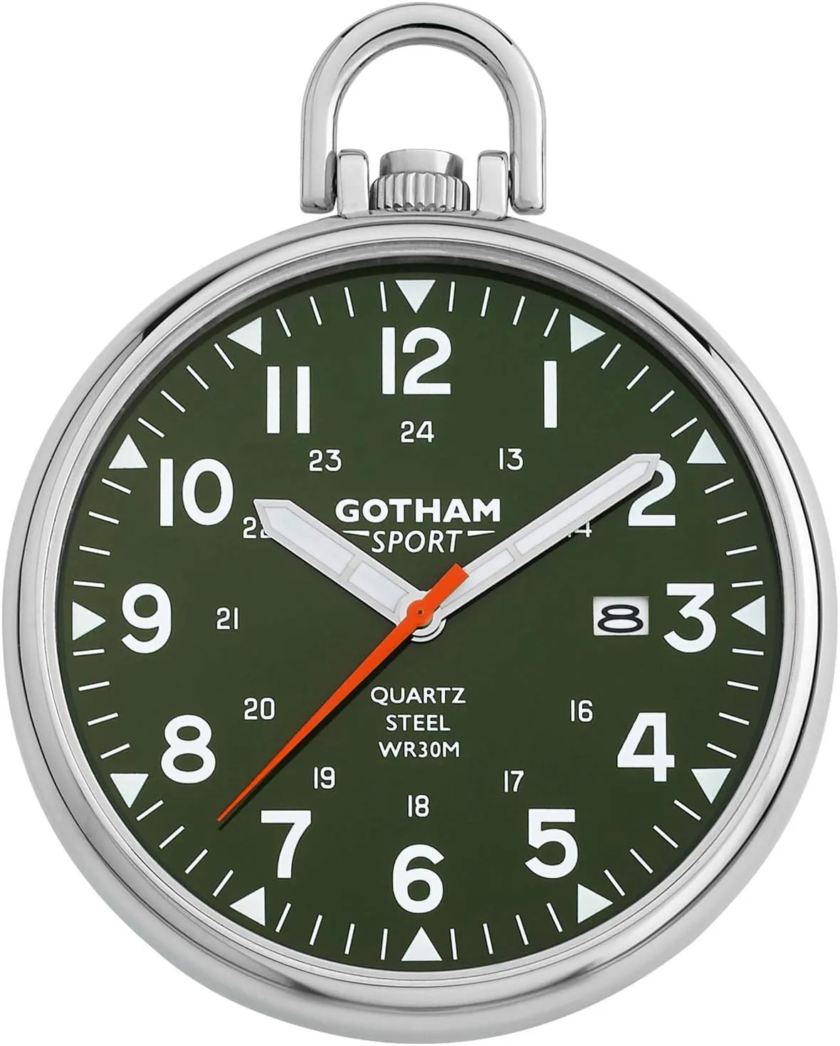 Gotham Men's Sport Series Stainless Steel Analog Quartz Date Pocket Watch # GWC14109SG