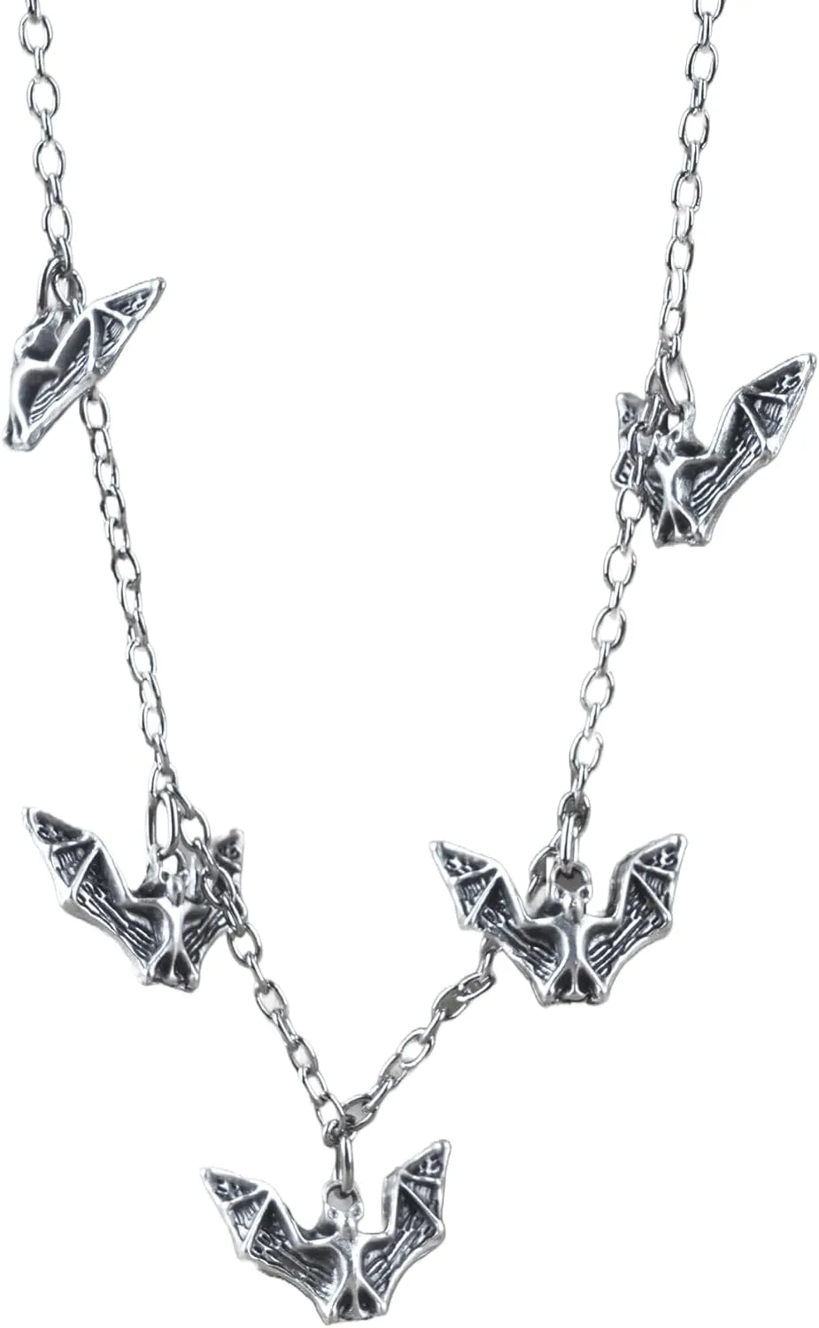 Gothic Charm Necklace with Multiple Pendants  Skeleton Keys, Bats, and Hanging Skeletons  Halloween Layered Jewelry for Women in Witchy Punk Style