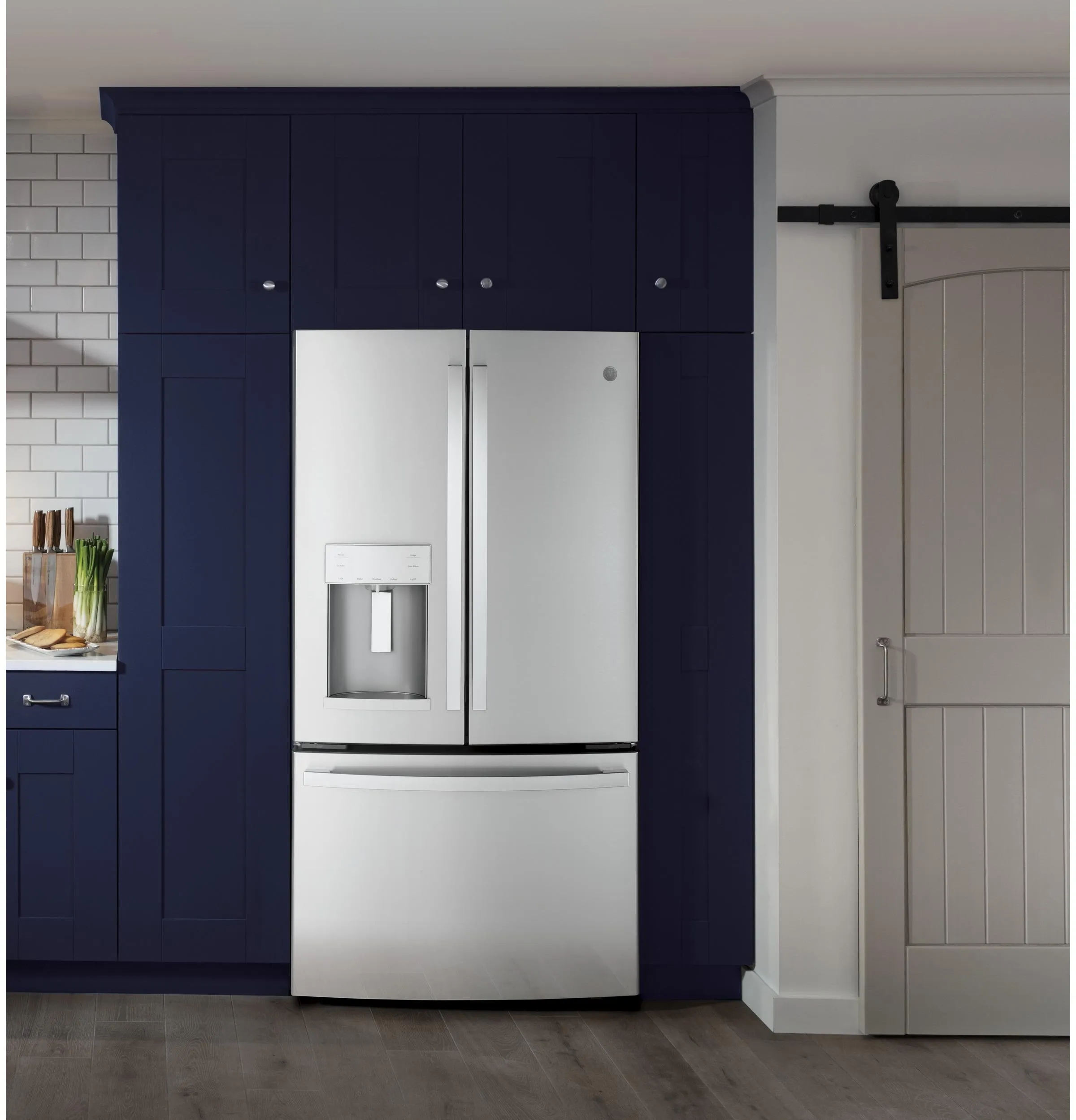 GYE22GYNFS GE® ENERGY STAR® 22.1 Cu. Ft. Counter-Depth Fingerprint Resistant French-Door Refrigerator