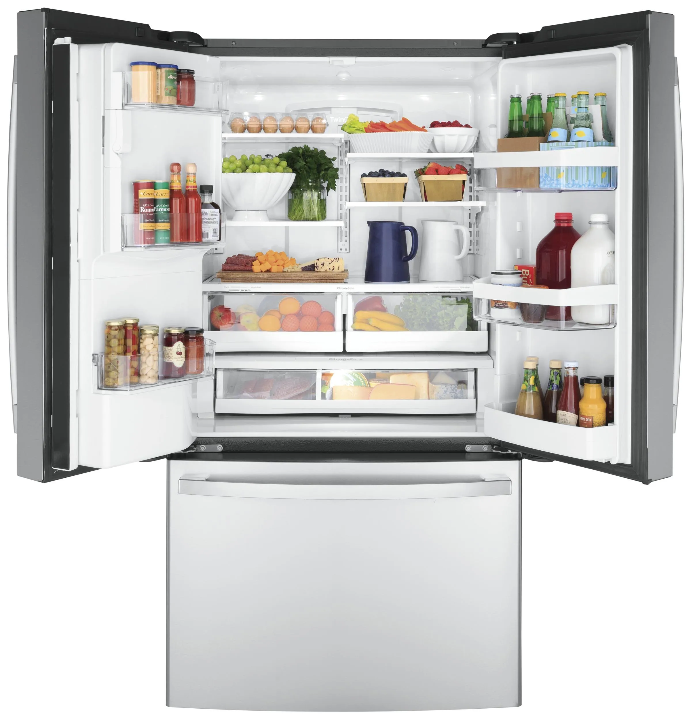 GYE22GYNFS GE® ENERGY STAR® 22.1 Cu. Ft. Counter-Depth Fingerprint Resistant French-Door Refrigerator