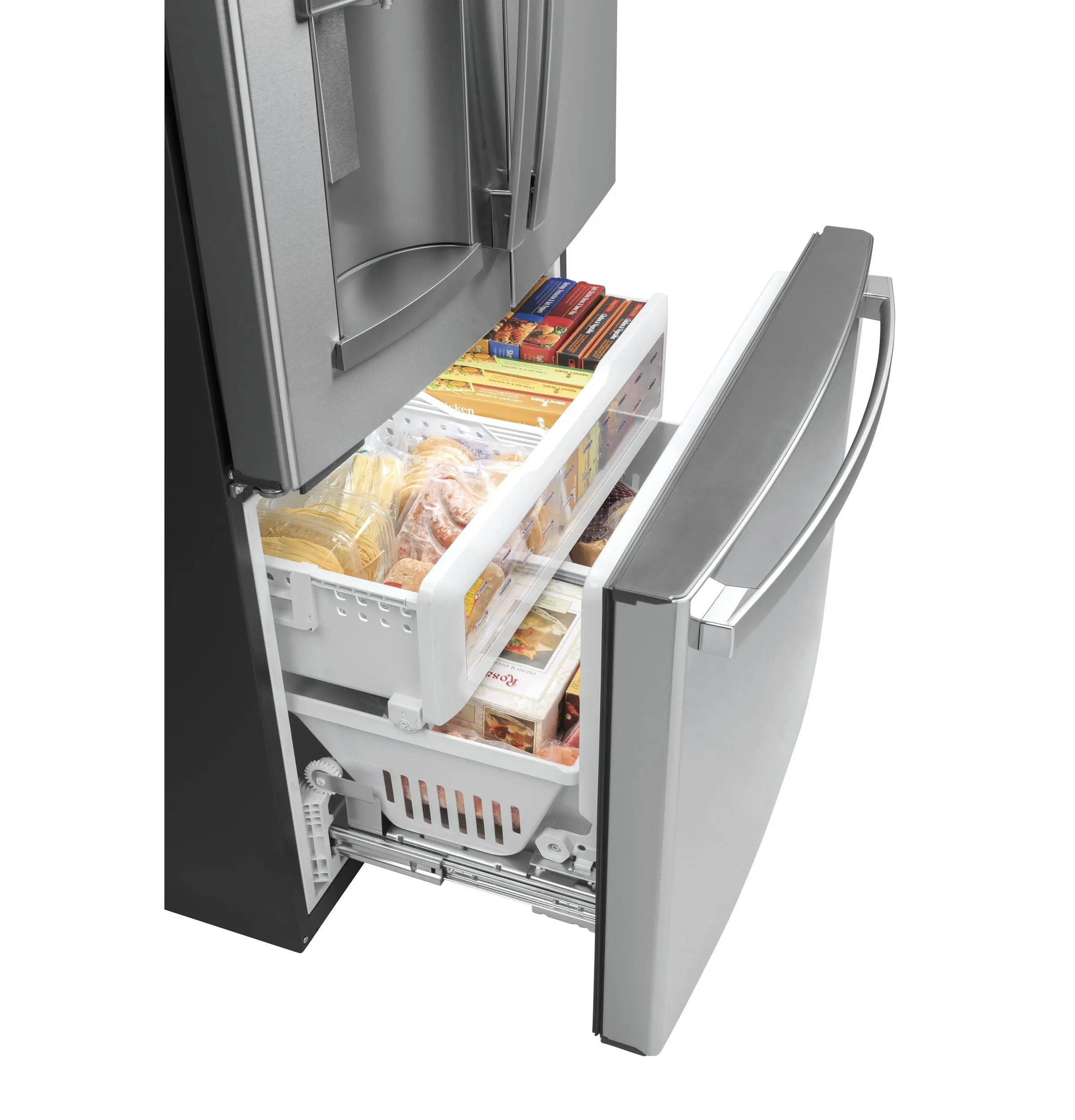 GYE22GYNFS GE® ENERGY STAR® 22.1 Cu. Ft. Counter-Depth Fingerprint Resistant French-Door Refrigerator