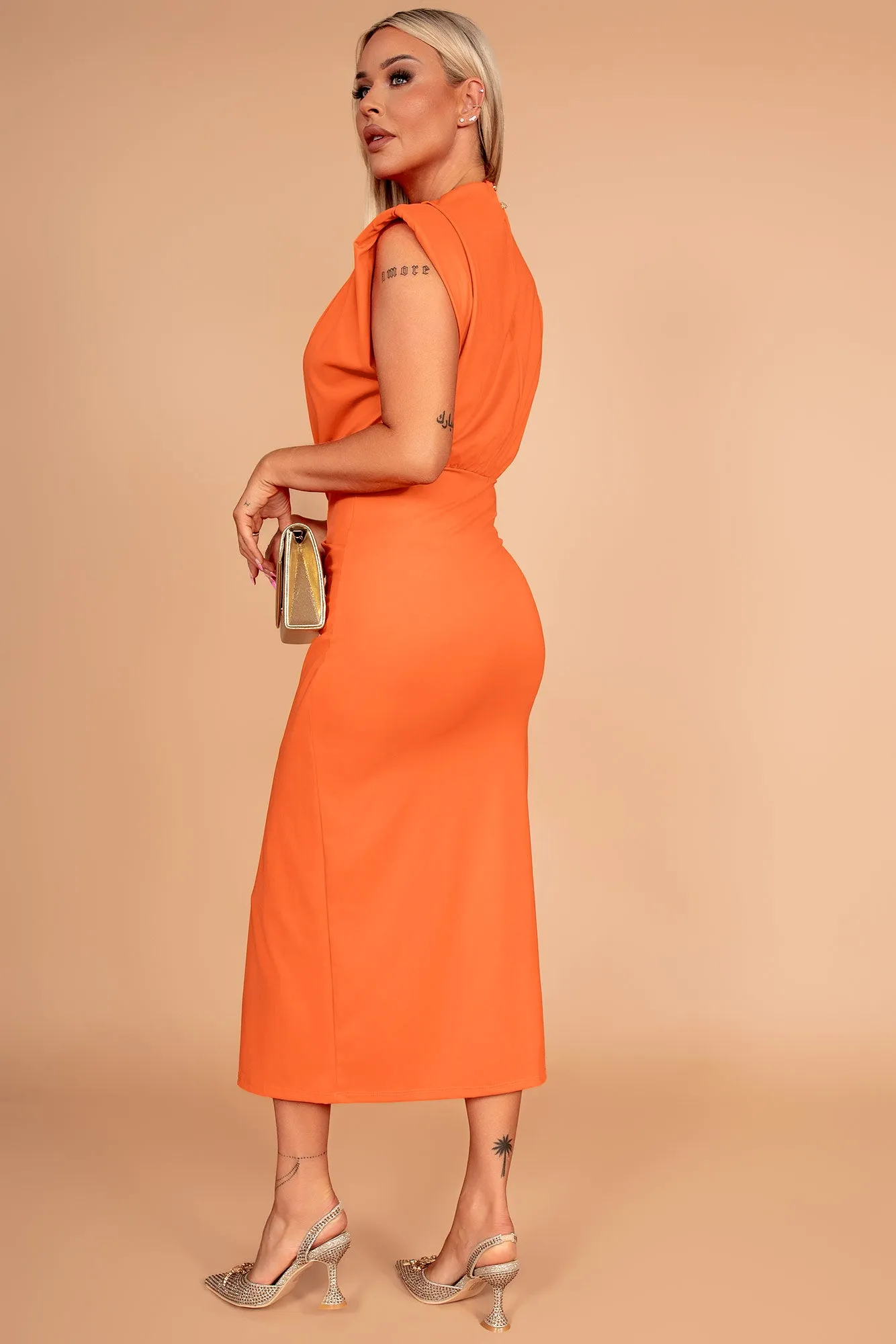 Hadleigh Orange Slinky Dress