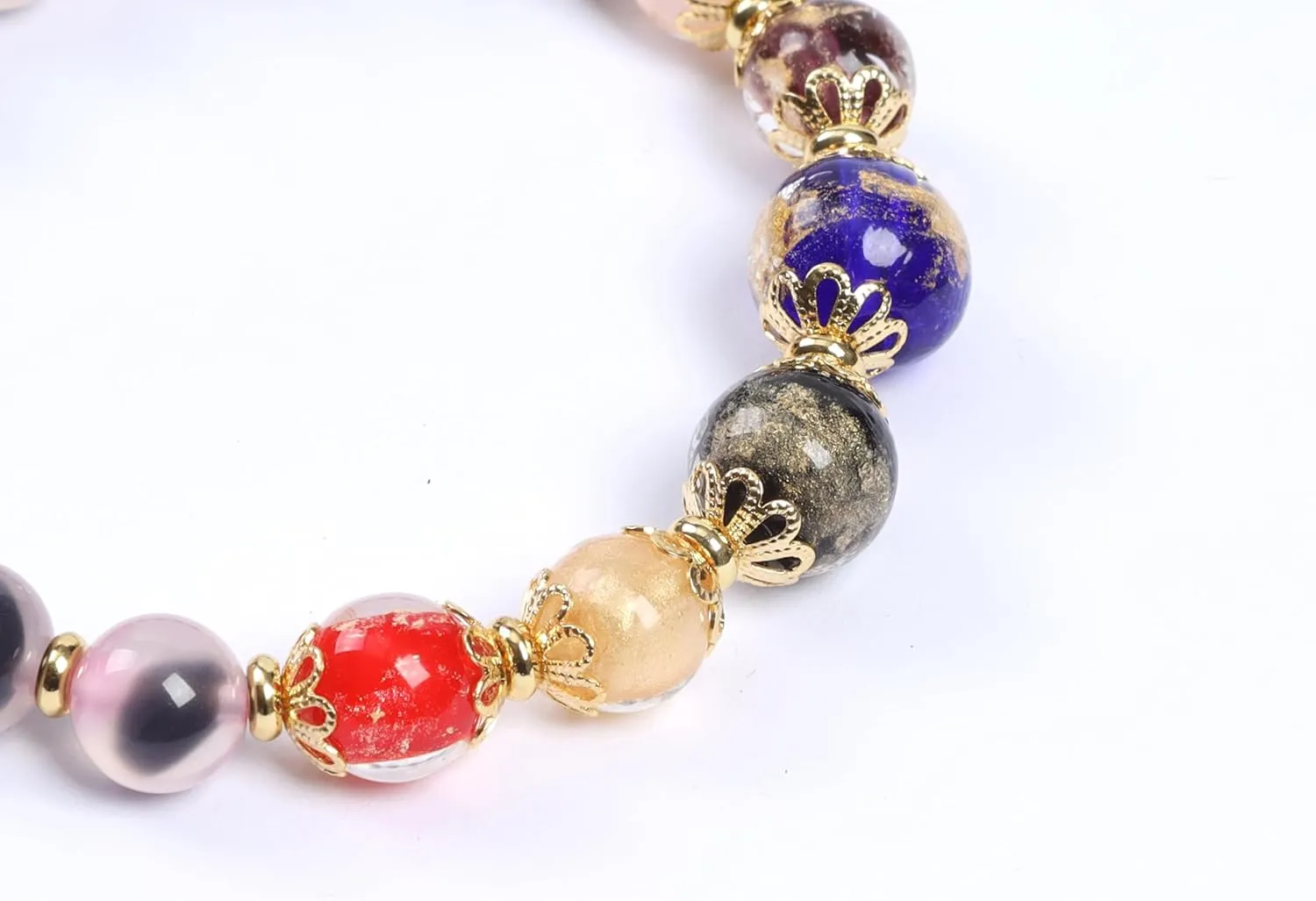Handmade Blue Glazed Gemstones Beaded Bracelets Gift For Women and Teens