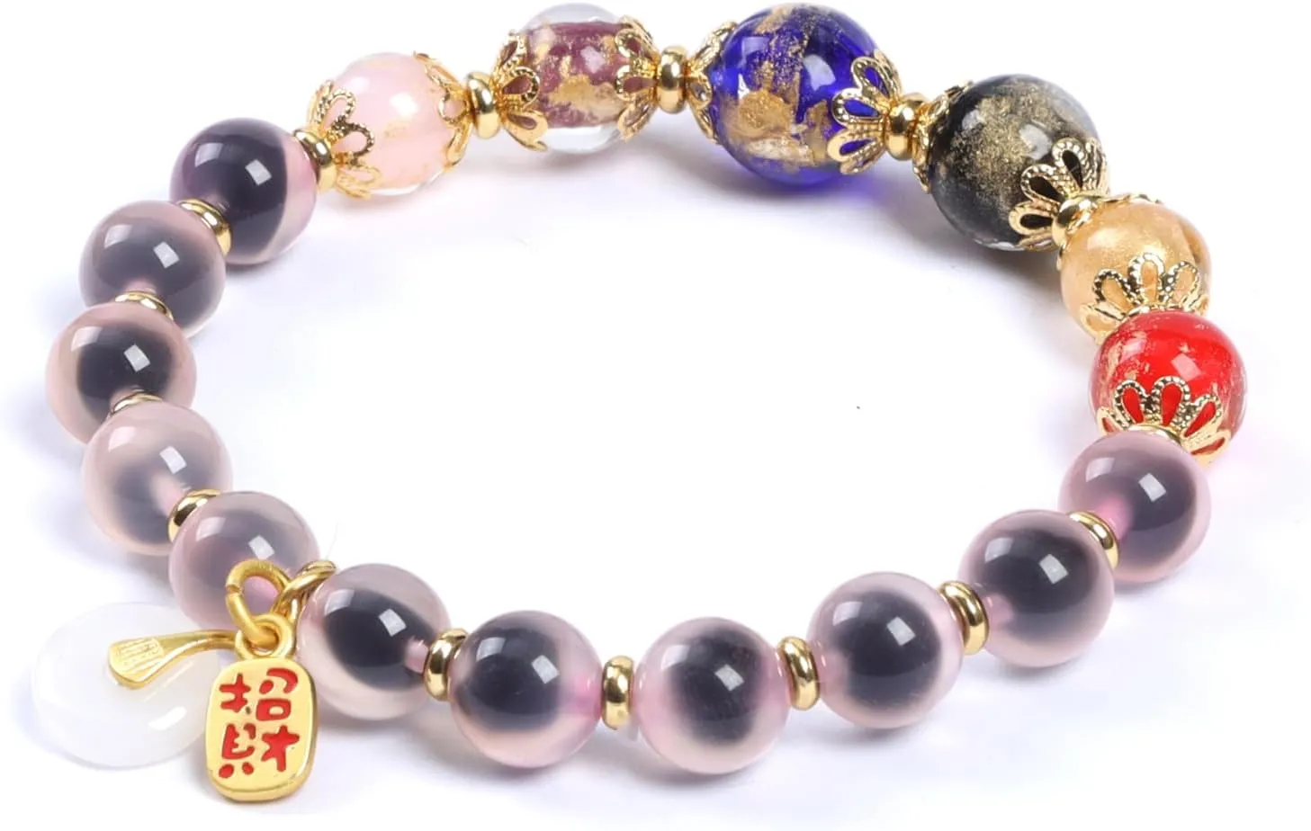 Handmade Blue Glazed Gemstones Beaded Bracelets Gift For Women and Teens