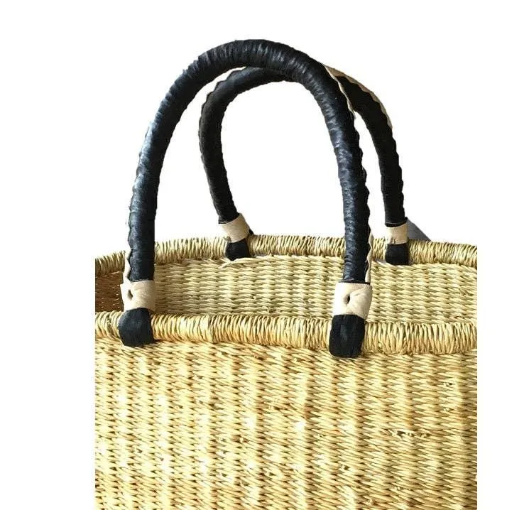 Harvest Basket Oval Dye Free Black Handles