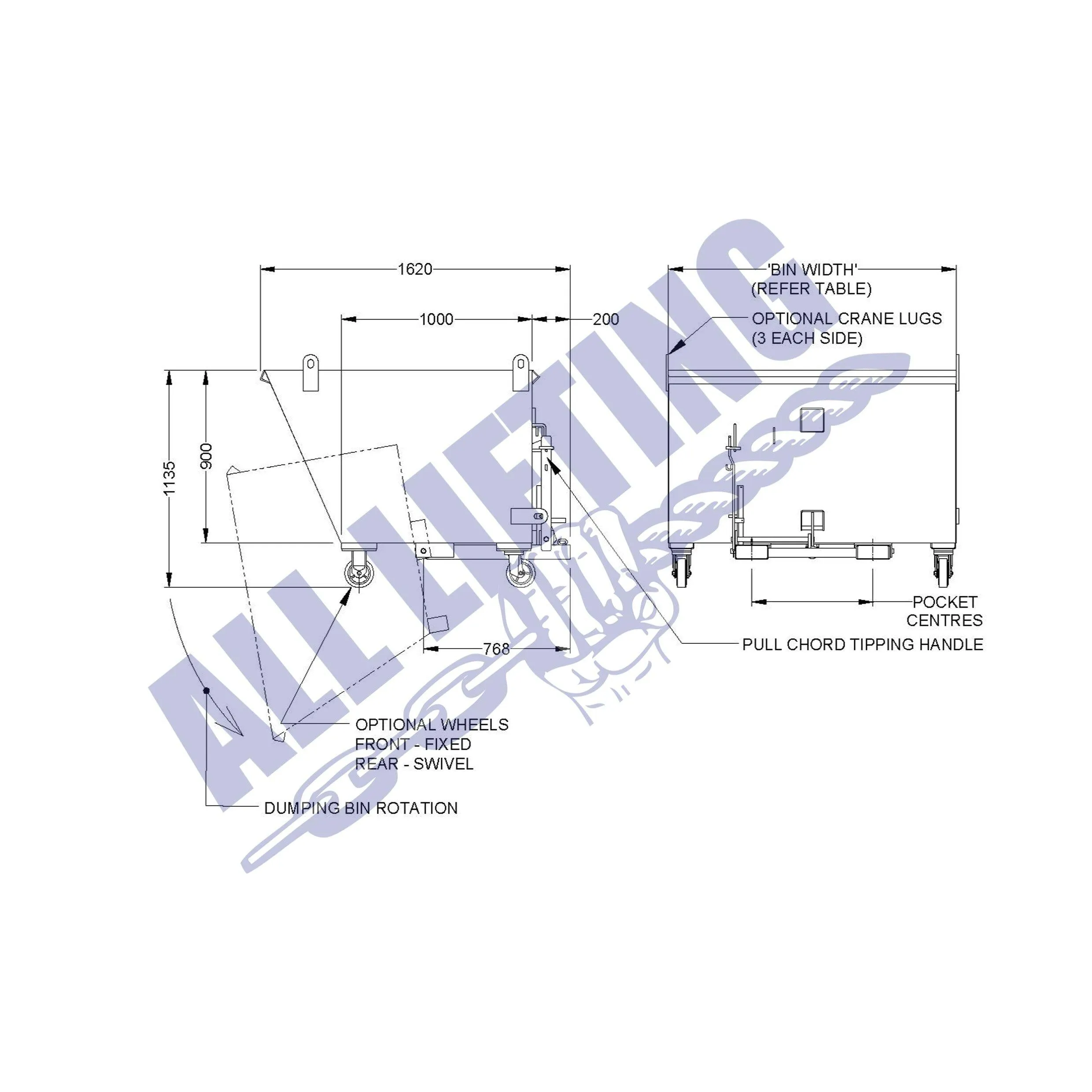 Heavy Duty Tip Up Bin