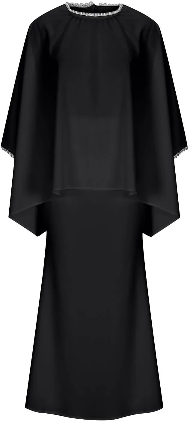 HGps8w Elegant 2 Piece Outfits for Women Lace Trim Flowy Batwing Blouse & Mermaid Floral Maxi Skirt Office Party Dress Sets