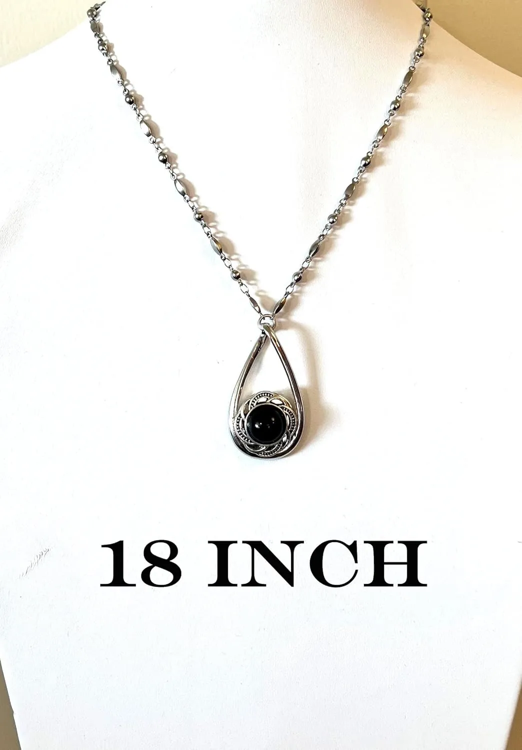 Hidden Hollow Beads Snap Interchangeable Women's Fashion Jewelry Necklace, 18" or 24" long, Fancy STRONG Stainless Steel Chain. Comes in a gift box.