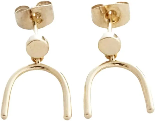 HONEYCAT June Geometric Dainty Arch Studs in Gold, Rose Gold, or Silver | Minimalist, Delicate Jewelry