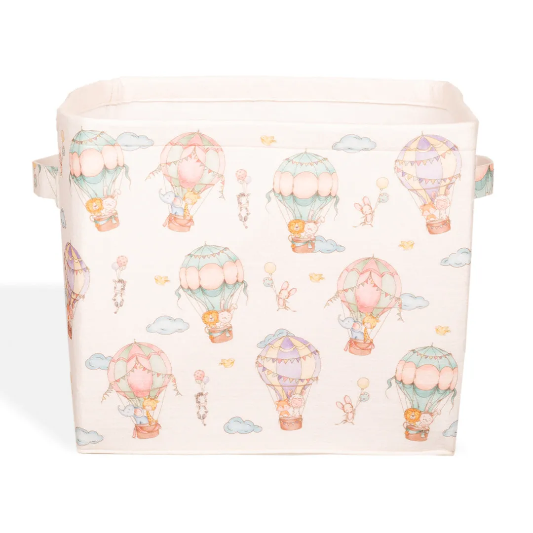 House of Maroha Hot Air Balloon Medium Felt Storage Basket With Lid