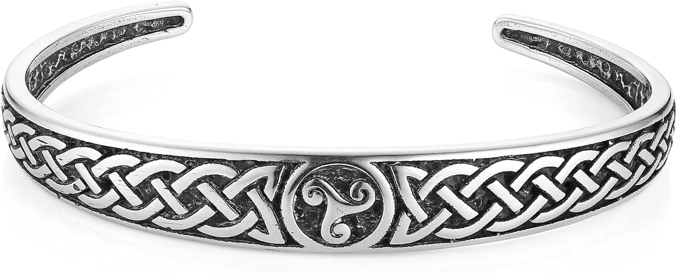 HZMAN Nordic Viking Celtic Knot Bracelet for Men Retro Stainless Steel Cuff Bracelet Infinity Knot Bangle Jewelry Gift