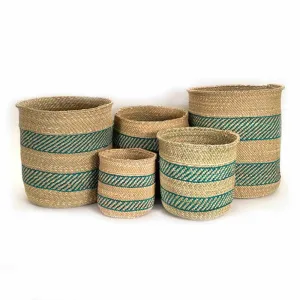 Iringa Turquoise Stripe Baskets