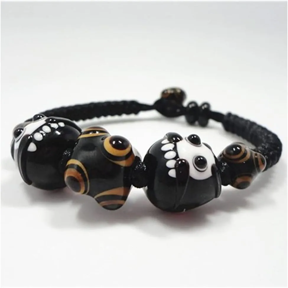Japanese-Style Glazed Dharma Bracelet Pure Hand-Woven Lucky Glass Beads Bracelet Best Gifts for Birthday