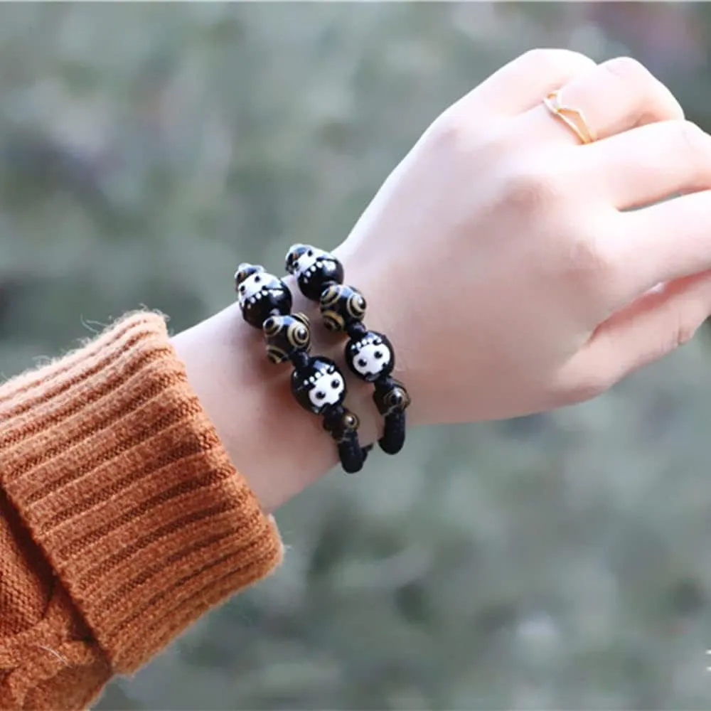 Japanese-Style Glazed Dharma Bracelet Pure Hand-Woven Lucky Glass Beads Bracelet Best Gifts for Birthday