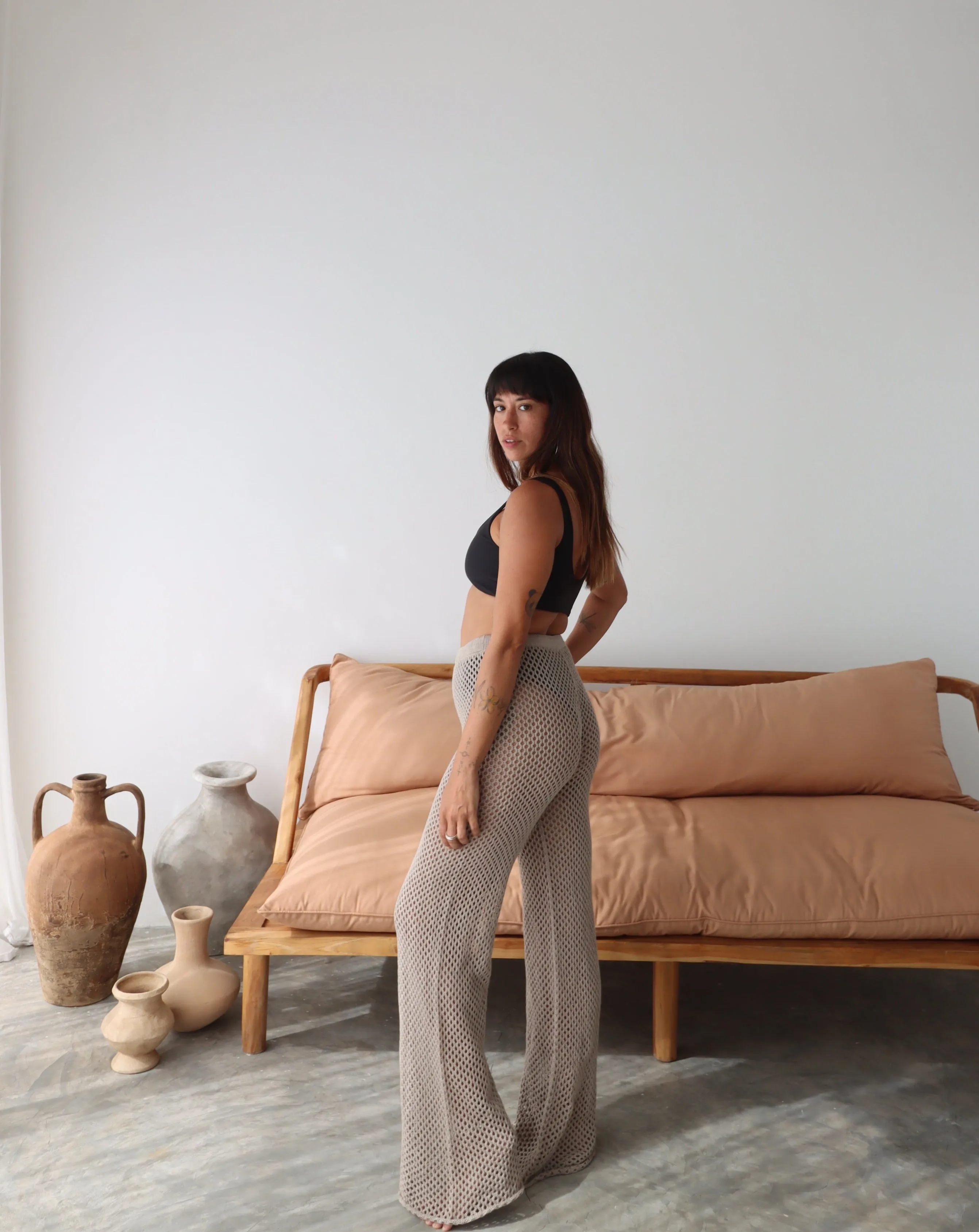 Knit Pants | Tan