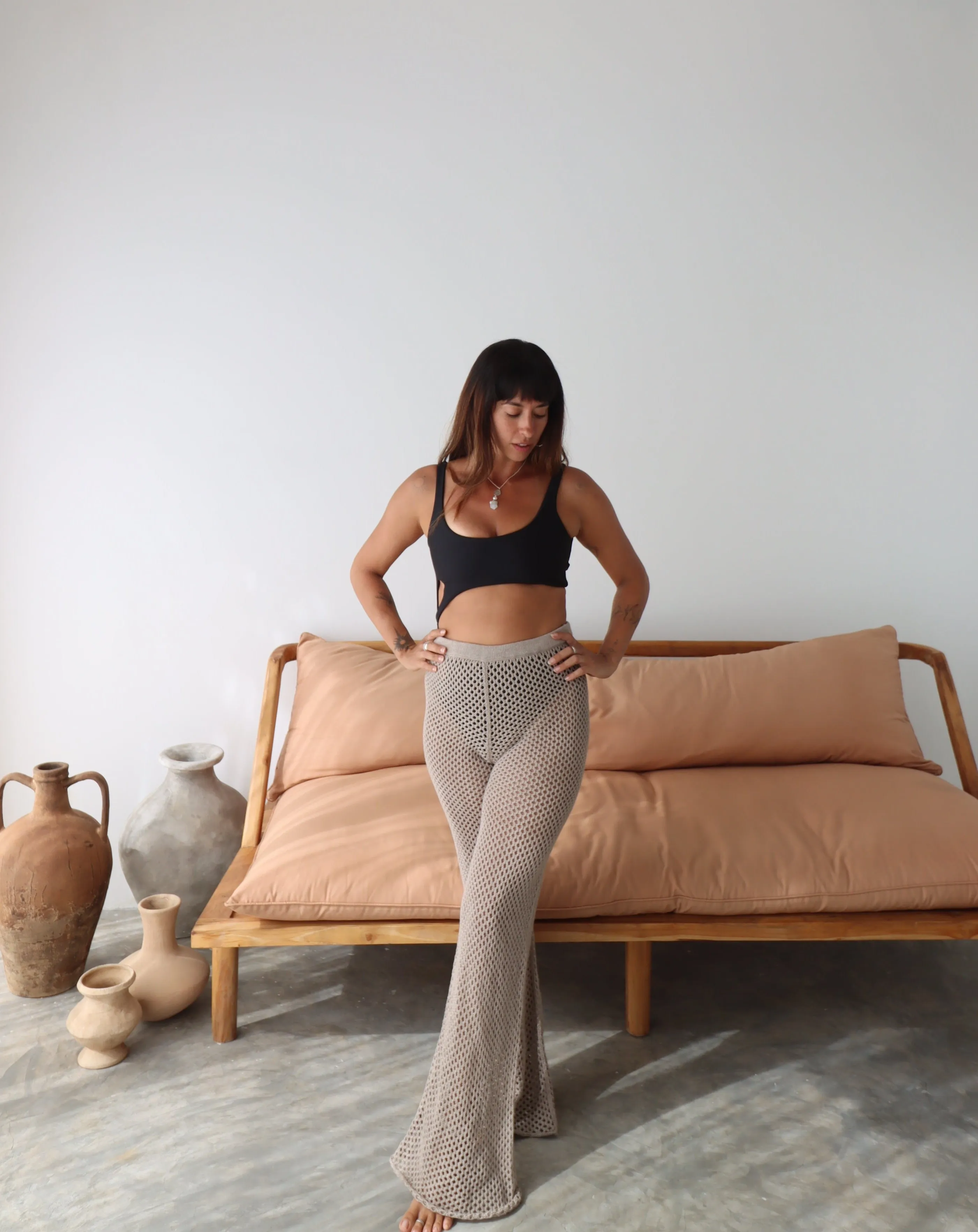 Knit Pants | Tan