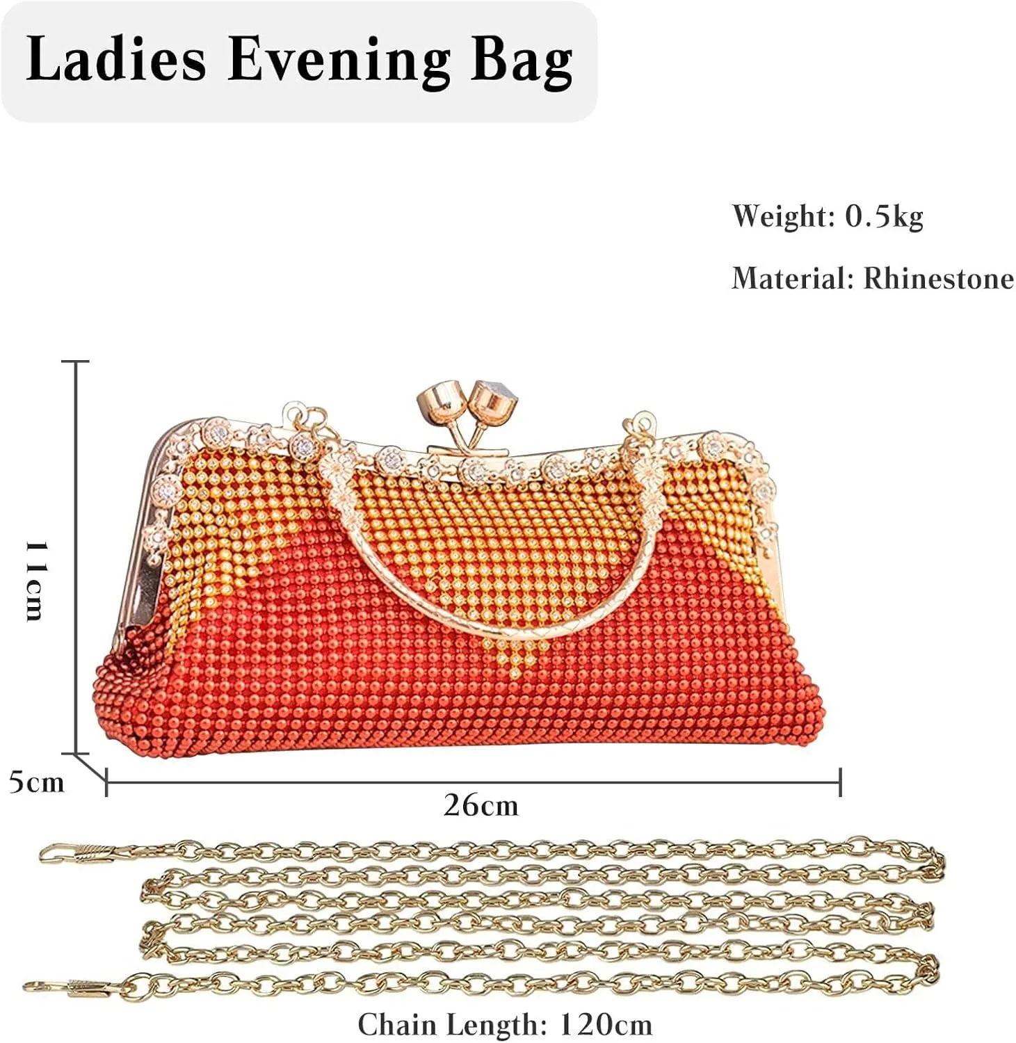 Ladies Crystal Handbag Sparkly Glitter Shoulder Bridal Wedding Crossbody Women's Evening Clutch Rhinestones Purse